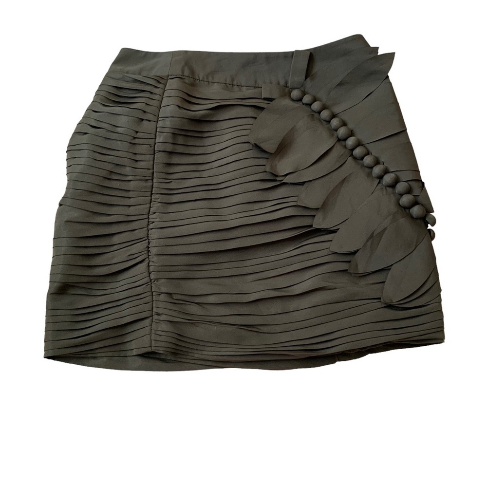 Boho mini olive green skirt